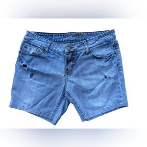 American Eagle Outfitters Blue Distressed Jean Shorts